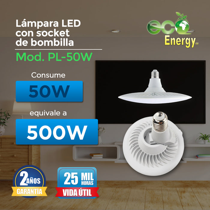 3 Pack Lámpara LED con Socket de Bombilla Tipo UFO | PL - 50 W