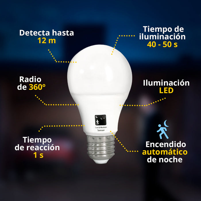 Pack de tres Focos LED con sensor de movimiento 10w