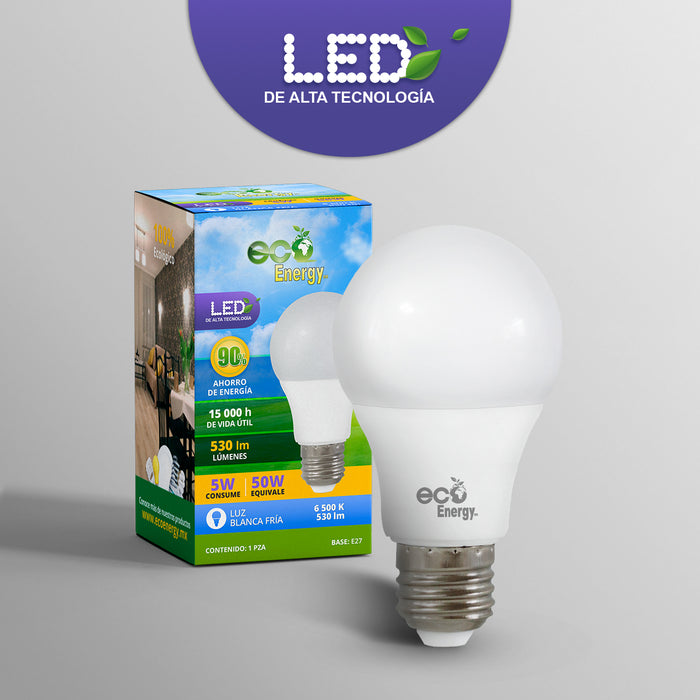 Pack de 10 Focos LED 5w equivalente a 50w | Luz blanca fría