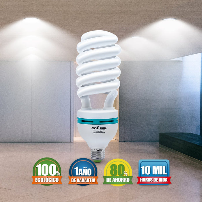 Foco Ahorrador de Espiral 65w | Luz blanca fría