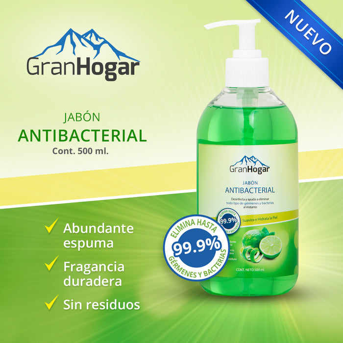 Jabón antibacterial 500 ml.