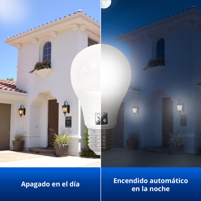 Pack de 3 Focos de Sensor con Fotoceldas 10w equivalente a 100w | Luz blanca fría